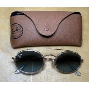 Ray Ban RB3847-N 9123/3M Polished Arista Gold/Blue Sunglasses 52-23-145 Aviator